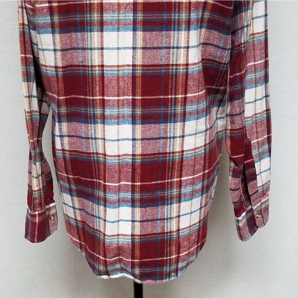 VINTAGE 1980s Levi's Red Soft Flannel Button Down Western Hipster Oxford Shirt - Picture 13 of 15
